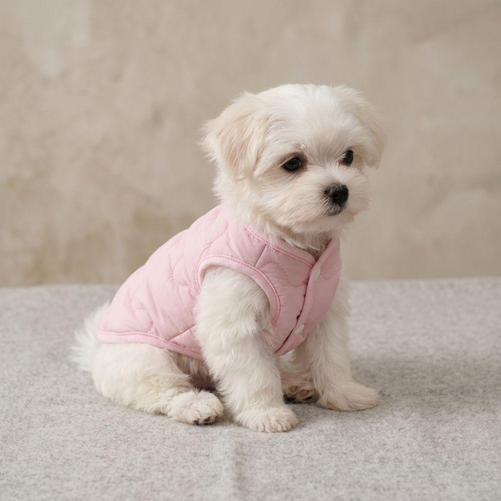 Breathable Liner Dog Down Jacket Round Neck Puppy Winter Cotton Coat  Daily Walking