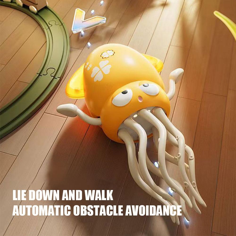Creative Dancing Octopus Children's Electric Automatic Induction Sound and Light Luminous Squid Baby Simulation Crawling Octopus