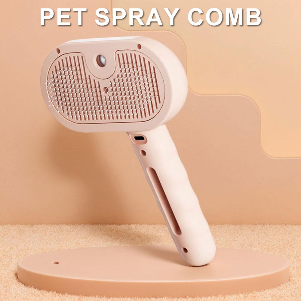 3 in 1 Cat Steam Brush with Release Button Cat Grooming Brush Pet Brush Pet Hair Cleaning Brush Comb for Cats Dogs Small Animals