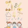 5 Pieces Musical Instruments Set Educational Toy Wooden Percussion Creative Natural Wood