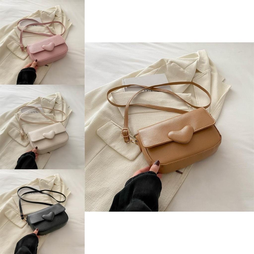 Elegant Stylish Small Shoulder Bag For Women In Black White Pink Khaki With Soft Pu Material
