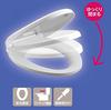 SANEI Standard Toilet Seat, Front-Rounded, Soft Closure, Easy Installation, One-Touch Detach, Blue, PW9032-B