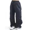 HOUZHOU Oversized Cargo Padákové kalhoty Ženy Japonský styl Gorpcore Wide Leg Joggers Hippie Baggy Vintage tepláky Kalhoty
