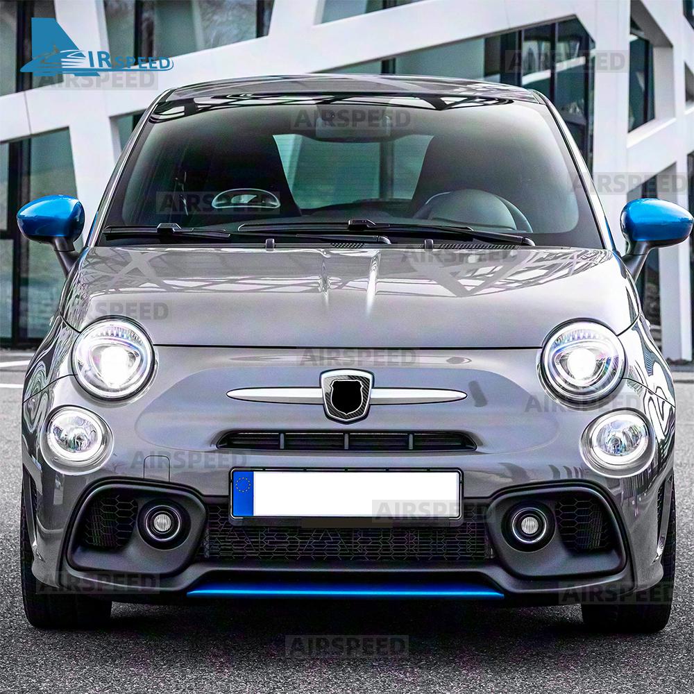 Real Dry Hard Carbon Fiber For Abarth 595 695 2012-2016 2017 2018 2019 2020 2021 2022 2023 2024 Front Badge Whiskers Logo Trim