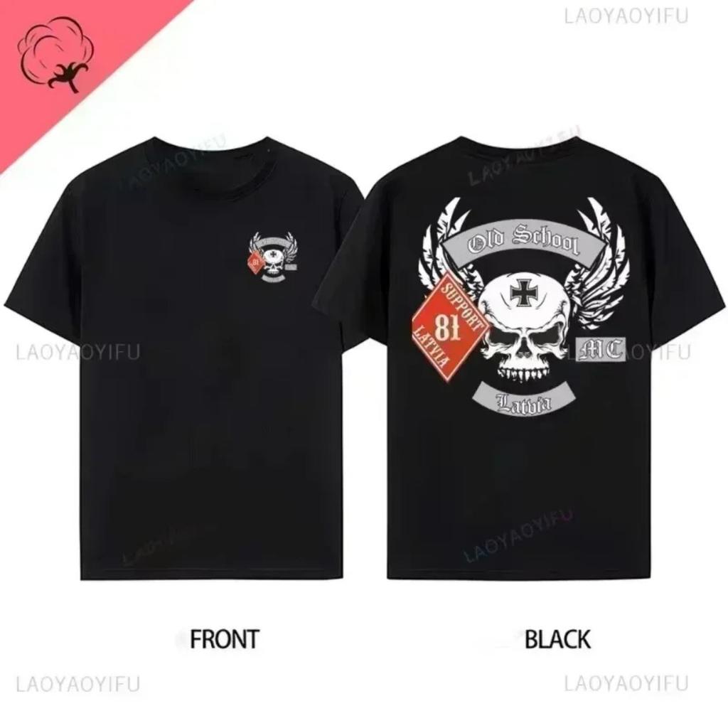 Klassischer Y2K Gothic Style T-Shirt Print Oversized T-Shirt High Street Shirts Gothic Rundhals Baumwoll-Tops Neues Herren Damen T-Shirt