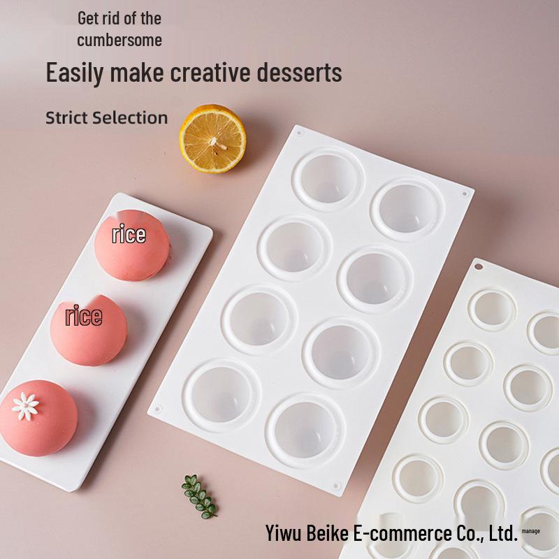 3D Round Silicone Mold for Chocolate, Candy, and Mousse Cakes
