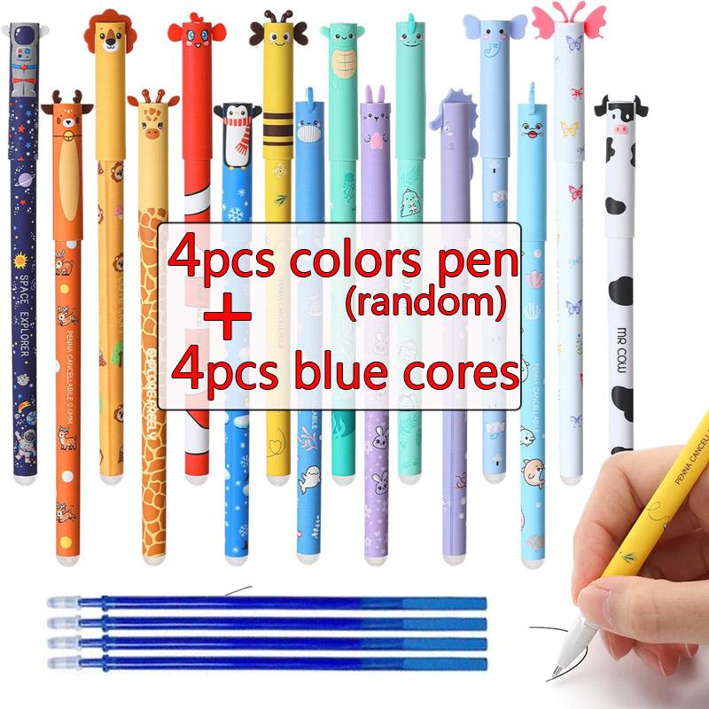 16 Styles Lovely Erasable Gel Pens with Animal Designs 8 colors Erase Ink Cute Refillable Pens for School Class Party Gift