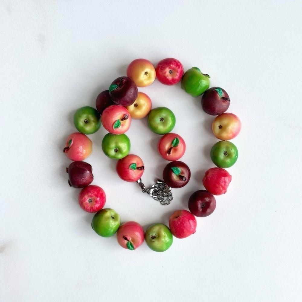 Y2K Fruit Beaded Necklace Resin Fashion Necklace Creative Fruit Necklace Women