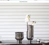 Electroplated Silver Glass Flower Vase - Modern Minimalist Tabletop Decoration for Living Room & Showroom.