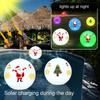 2PCS Solar Powered LEDs Floatings Pool Lights with 2PCS Santa Claus Design Sticker RGBW 16 Color