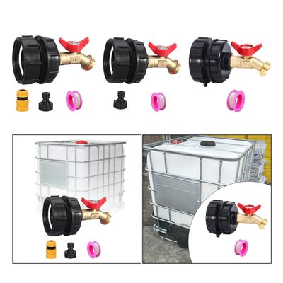 IBC Tote Adapter with Brass Faucet 1000L Versatile 2.44" Fine Thread Quick