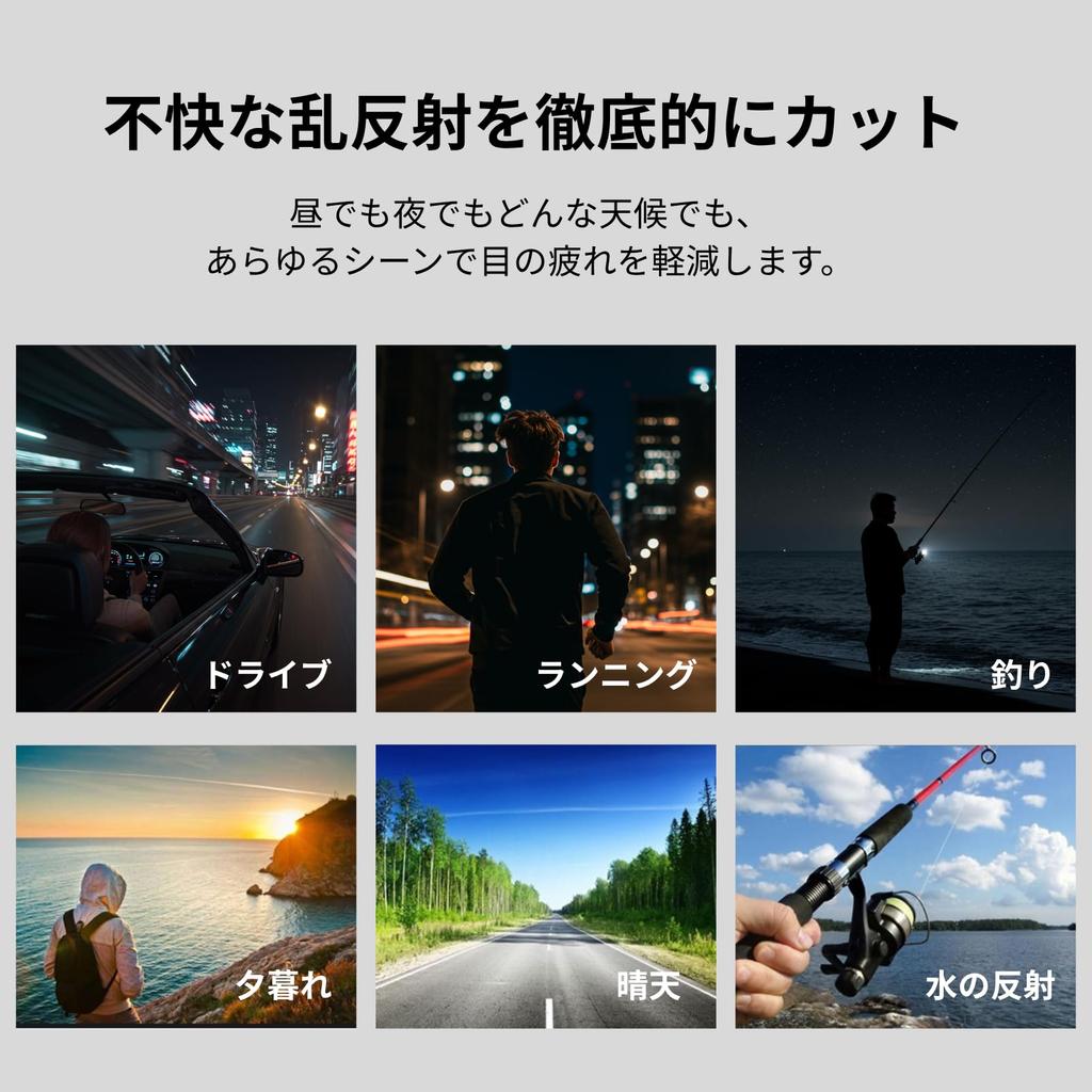 COZENTA Night Polarized Sunglasses for Night Driving and Unisex Glasses, Fishing, (Black)