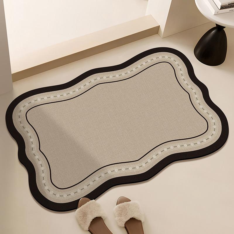 Non-Slip Sole Bathroom Mat Floral Print Bathroom Mat Absorbent Quick-Drying Mat Home Decor, Bathroom Decor