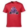 Unisexs Cotton Short Sleeve TShirt Cool Strong Purple Rhino Weightlifting Graphic Print Casual Athletic Tee for Gym Workout Dai