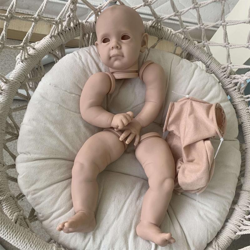 58cm/23inch Unpainted Reborn Toy Realistic Newborn Baby Interactive for Doll DIY for Doll Kit with Vinyl for Head Legs A
