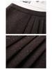Autumn 2025 Women's High Waist Woolen Midi A-line Bodycon Pleated Skirt