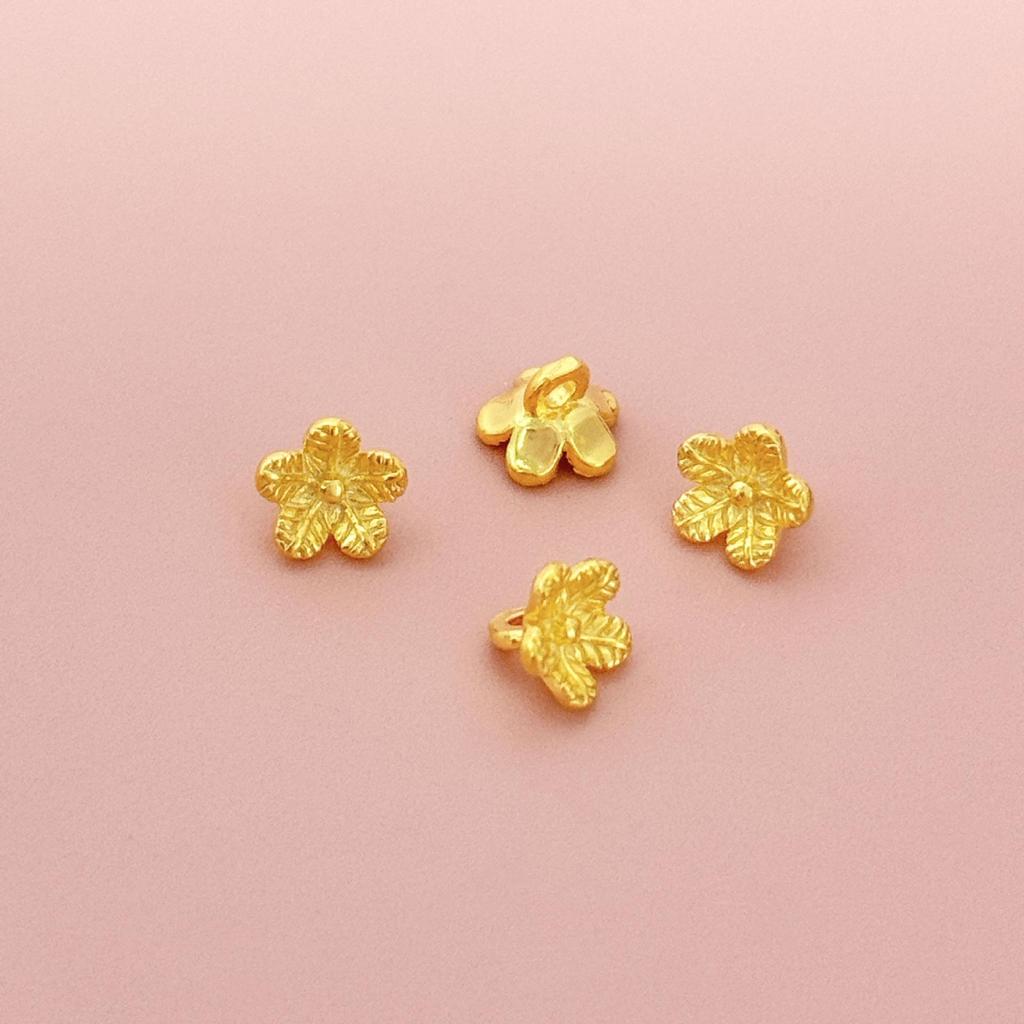 S999 Sterling Silver Flower Pendant with Gold Clasp for DIY Crystal Bracelet/Necklace Beading