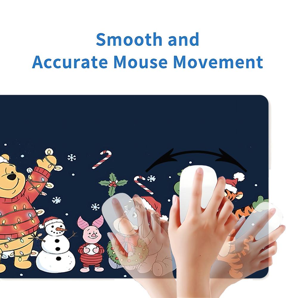 Christmas Winnie Pooh Friends Large Gaming Mouse Pad Nonslip Rubber Base Waterproof Desk Mat For Office Pc Laptop