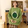 Pofulove Autumn Winter Fun Fruit Jacquard Sweater Loose Thick Long Sleeved Pullover Sweater Women