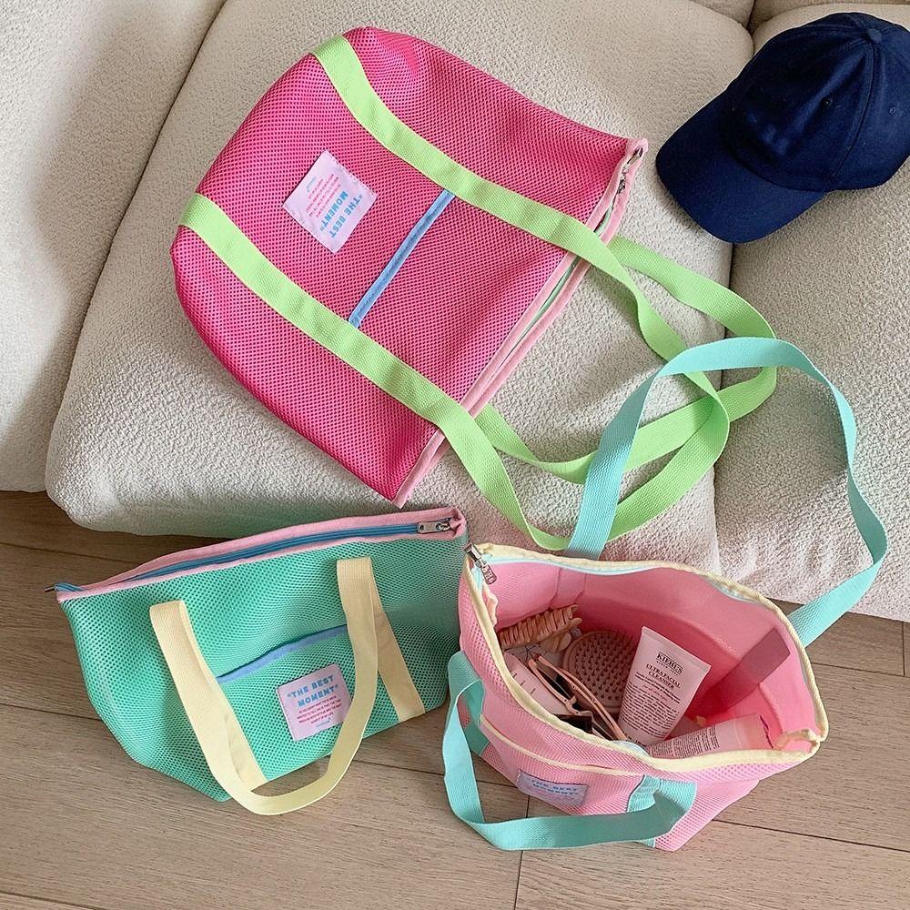 Große Kapazität Make-up Aufbewahrungstasche Netz Reisehandtasche Mode Schultertasche