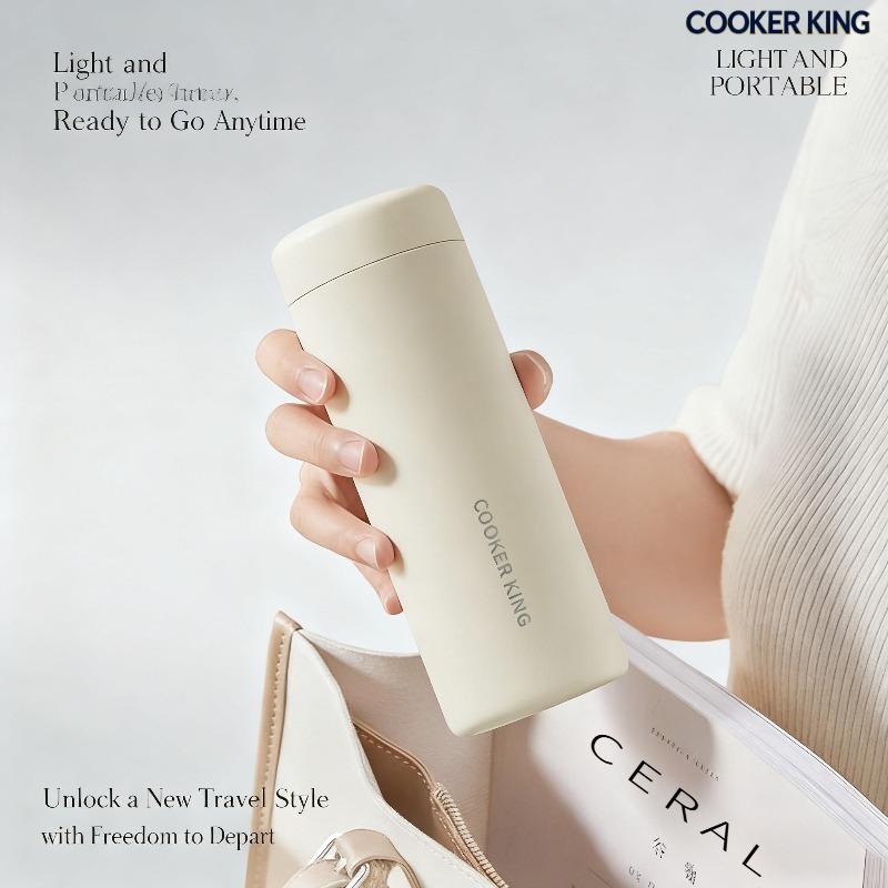 COOKER KING 360ml Vacuum Flasks Stainless Steel Water Cup Simple Thermal Coffee Mug Portable Tea Cup Water Bottle Bicycle