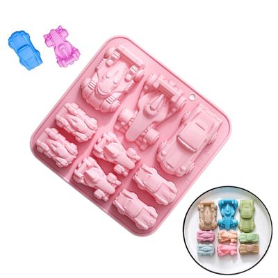 Silicone Casting Mold 9-Cavity Non-Stick Art Tool Miniature Car Silicone Mold For Plaster Clay Epoxy Resin Soap Candle Chocolate