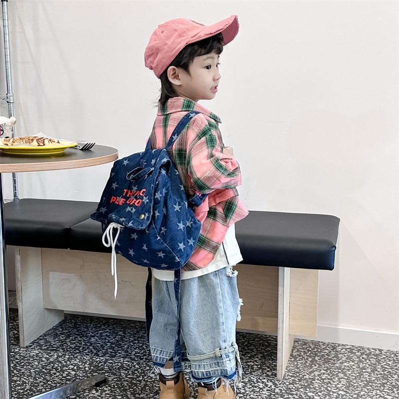 Fashionable Unisex Kids Backpack With Breathable Nylon Material And Stylish Star Pattern