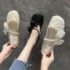 Bow Bag Head Slippers Women's Outer Wear 2025 Summer Thin Mesh Breathable One Pedal Flat Lazy Maternity Shoes