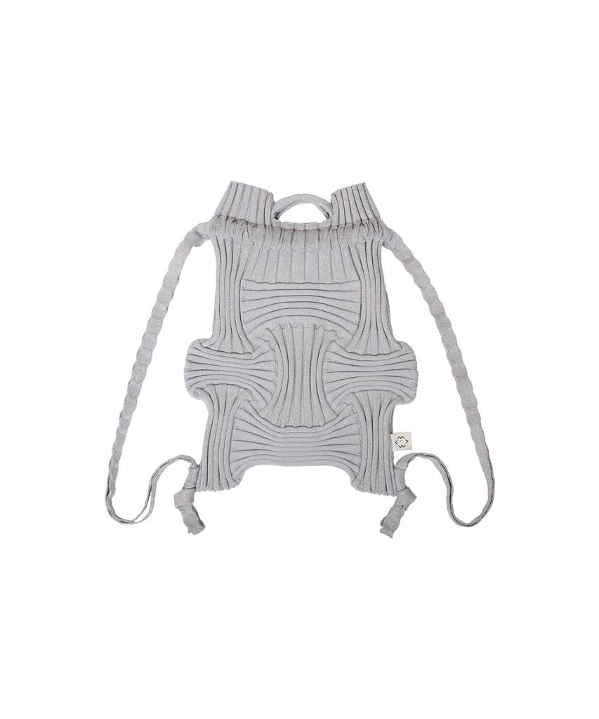 Pleatsmama New Bow Backpack Glitter Silver