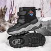 Stylish Waterproof Winter Leather Sports Shoes for Kids - Warm, Non-Slip, Thickened Cotton, Unisex Design.