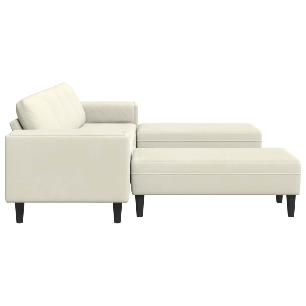 Living Room Sofa 3 pcs Cream 250 x 188 x 76 cm