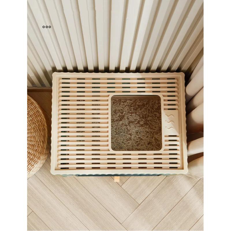 Drawer-type Foldable Cat Litter Box Household Semi-enclosed Anti-odor Cat Toilet Large Cat Poop Basin Potty Pet Supplies
