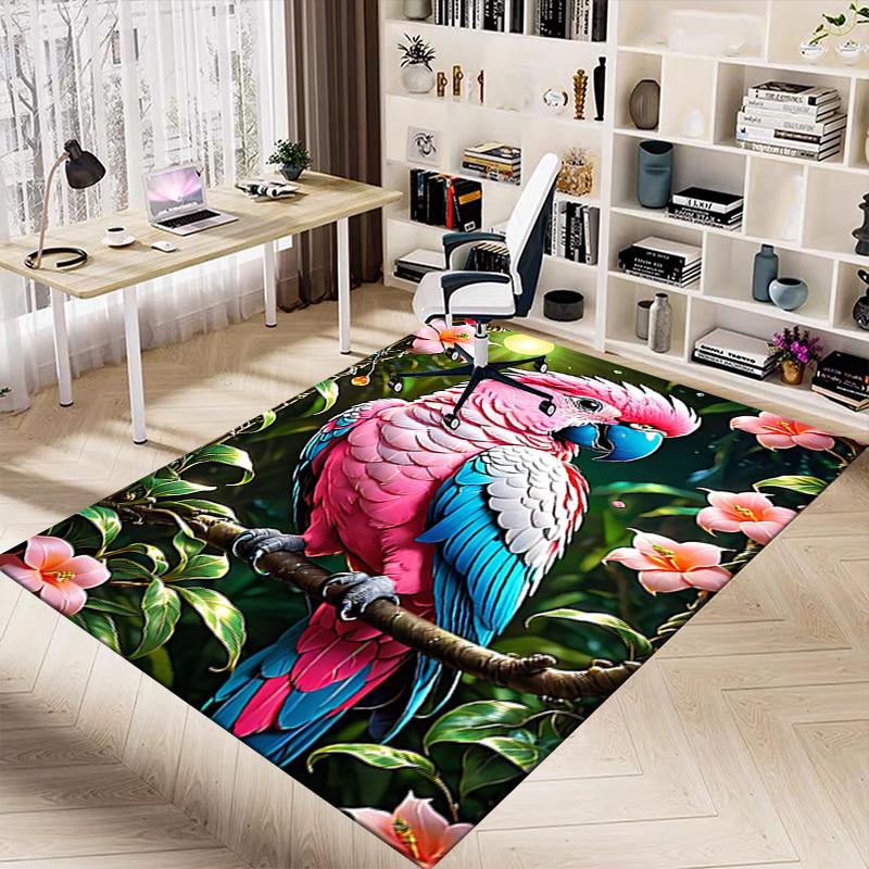 1PC parrot, jungle Extra Large Non Slip Floor carpet, Office, family, Studio   Large Area Rug Indoor Rugs, Bold Statement Piece