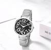 Large Elastic Free Quartz Fashion Gift for Lover Women's Watch, Numbers, Analog, Belt, Size, Simple, Stylish, Watch, Silver, Women's Accessory,