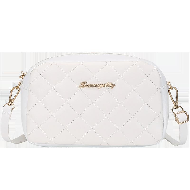 2022 Christmas Ladies Embroidery Diamond Lattice Shoulder Camera Bag: Stylish Women s Crossbody Handbag белый