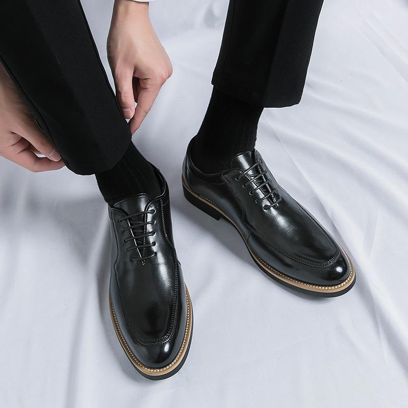 Men's Leather Lace-up Dress Shoes Formal Casual Non-slip Oxford Shoes