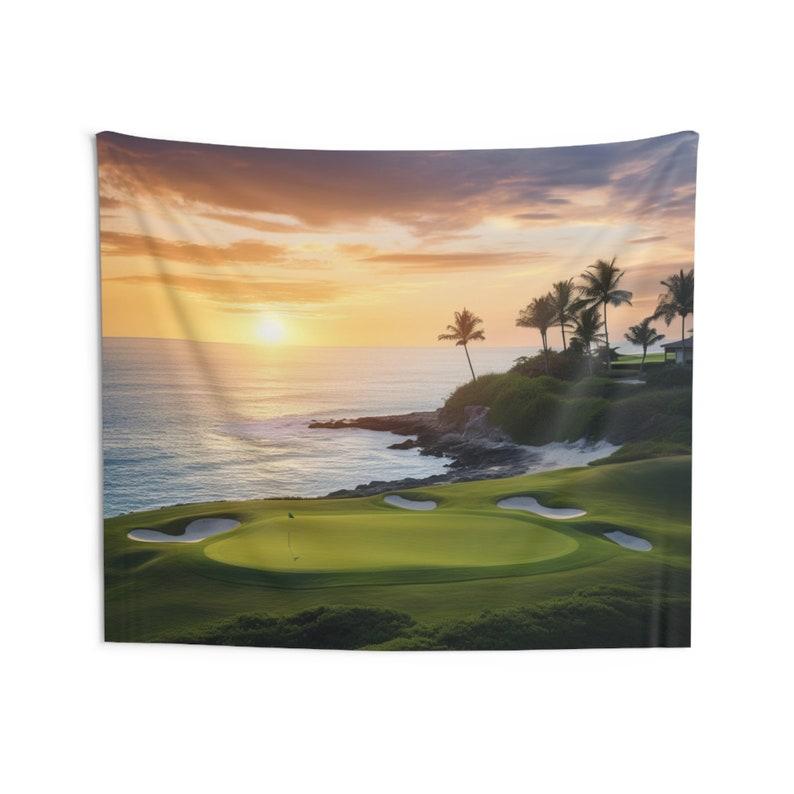 golf course tapestry 75x100 чёрный