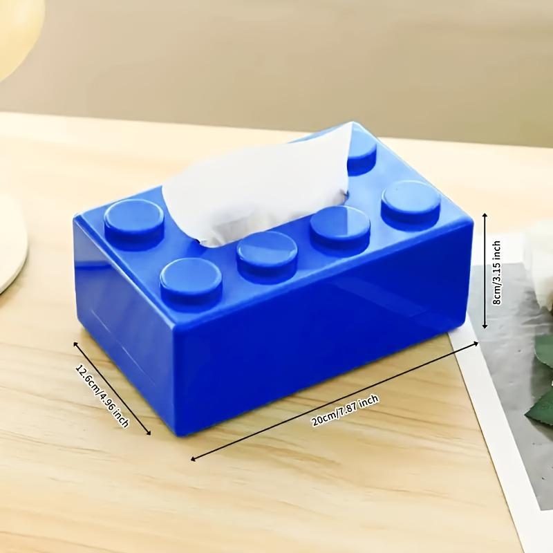1 szt. Pudełko na chusteczki w stylu klocków Multifunkcyjny plastikowy organizer Odpowiedni do kuchni, łazienki lub salonu