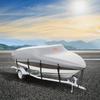 Boat Cover, 5180-5790 mm Trailerable Waterproof Boat Cover, 600D Marine Grade PU Oxford, with Motor Cover and Buckle Straps, for V-Hull, Tri-Hull,