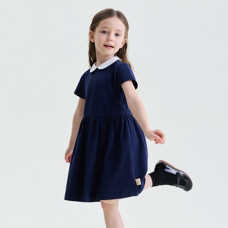 Yun er Ma Girls Summer Pique Cotton Lapel Dress 110