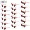 18 Pairs of Vintage Heart-Shaped Plastic Glasses for Women Perfect for Parties and Weddings