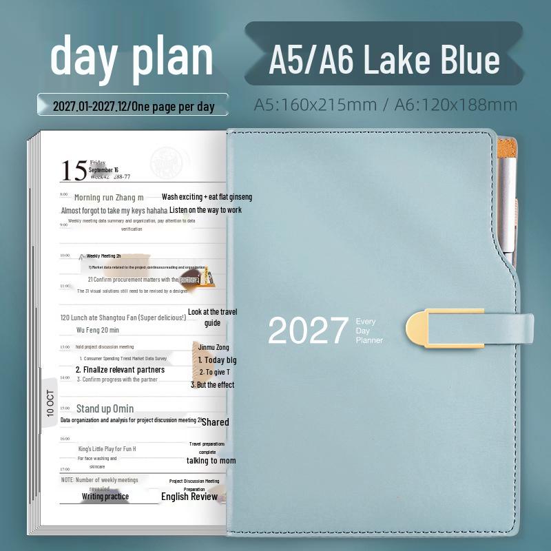 Planejador Diário 2026 A5/A6: Uma Página por Dia, LOGOTIPO Personalizado, Calendário Caderno Bullet Journal com Estampagem a Quente.