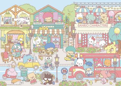 BEVERLY 600-Piece Jigsaw Puzzle, Sanrio Characters, Happy My Town (38 X 53 Cm), Made In Japan, 600-023
