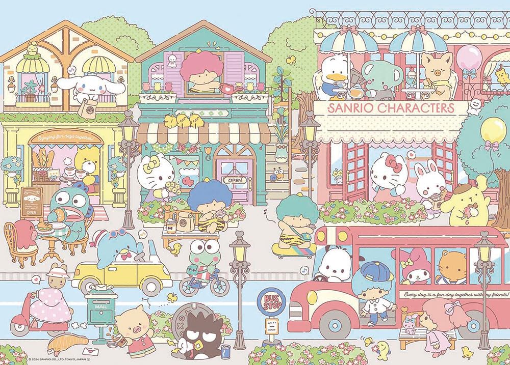 

BEVERLY Пазл из 600 деталей, Персонажи Sanrio, Счастливый мой город (38 х 53 см), Сделано в Японии, 600-023