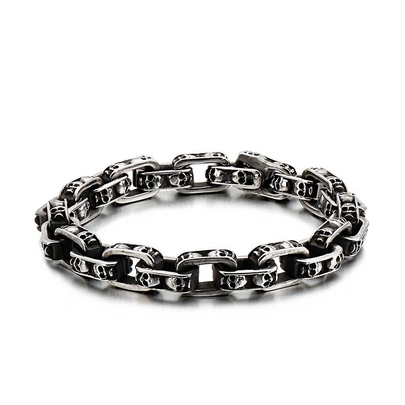 Men s Stainless Steel Creative Skull Bracelet, Personalized Punk Locomotive Ghost Head Bracelet, Titanium Steel Jewelry