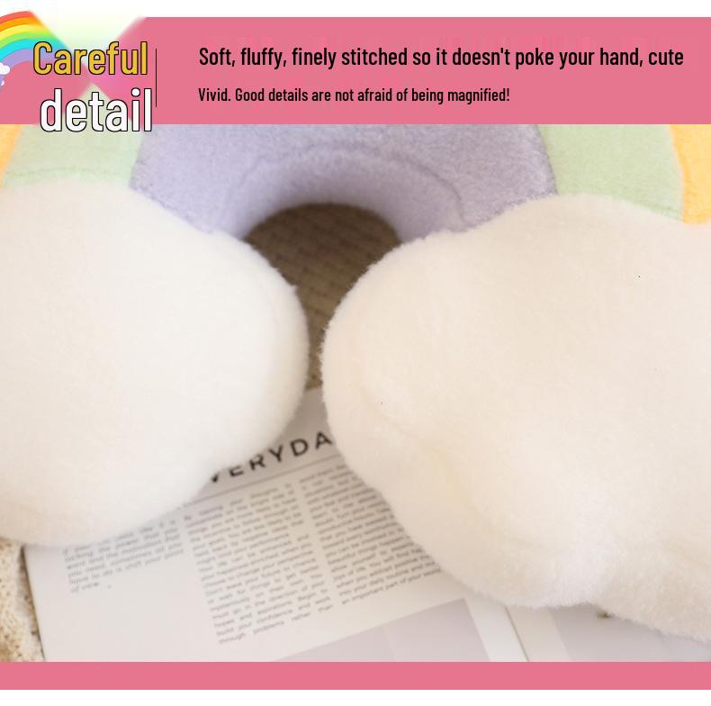 Colecția de perne de pluș Curcubeu Nordic: Ornamente Stea, Lună, Floare, Meteor, Coroană și Perna