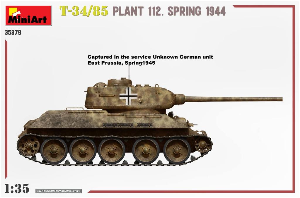MiniArt Factory 112 Spring 1944 Plastic Model MA35379 1/35 T-34-85 No.