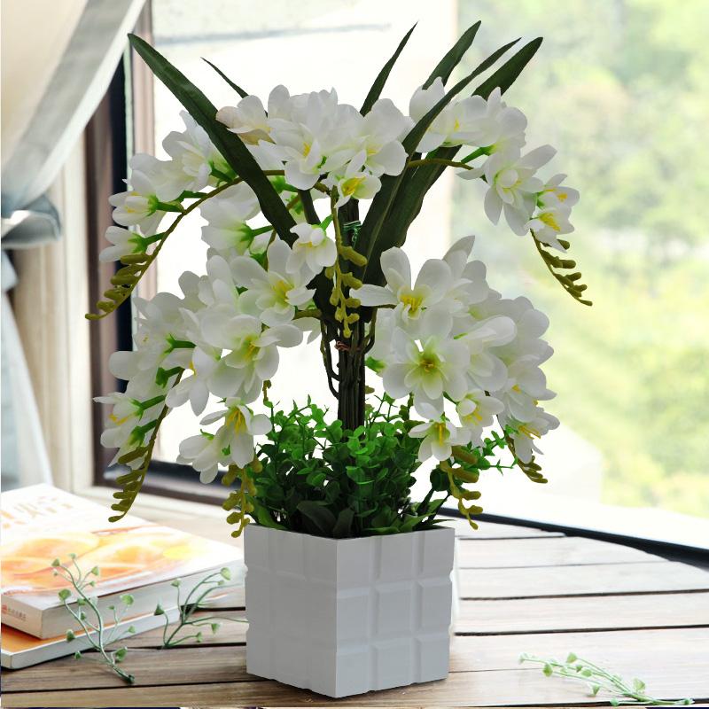 Artificial flower Phalaenopsis Vase set Fake flower plastic Home living room decoration Indoor bonsai farmhouse decor christmas