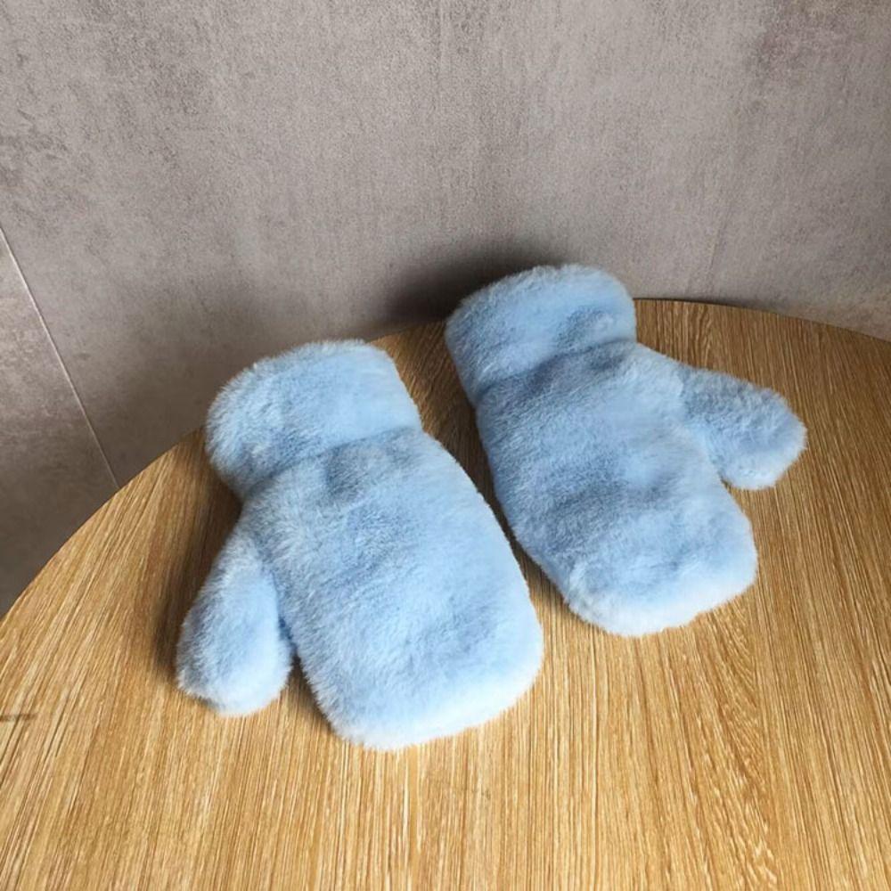 Thick Warm Winter Fleece Mittens Plush Kids Full Finger Gloves Children Gloves For 3-8Y Kids