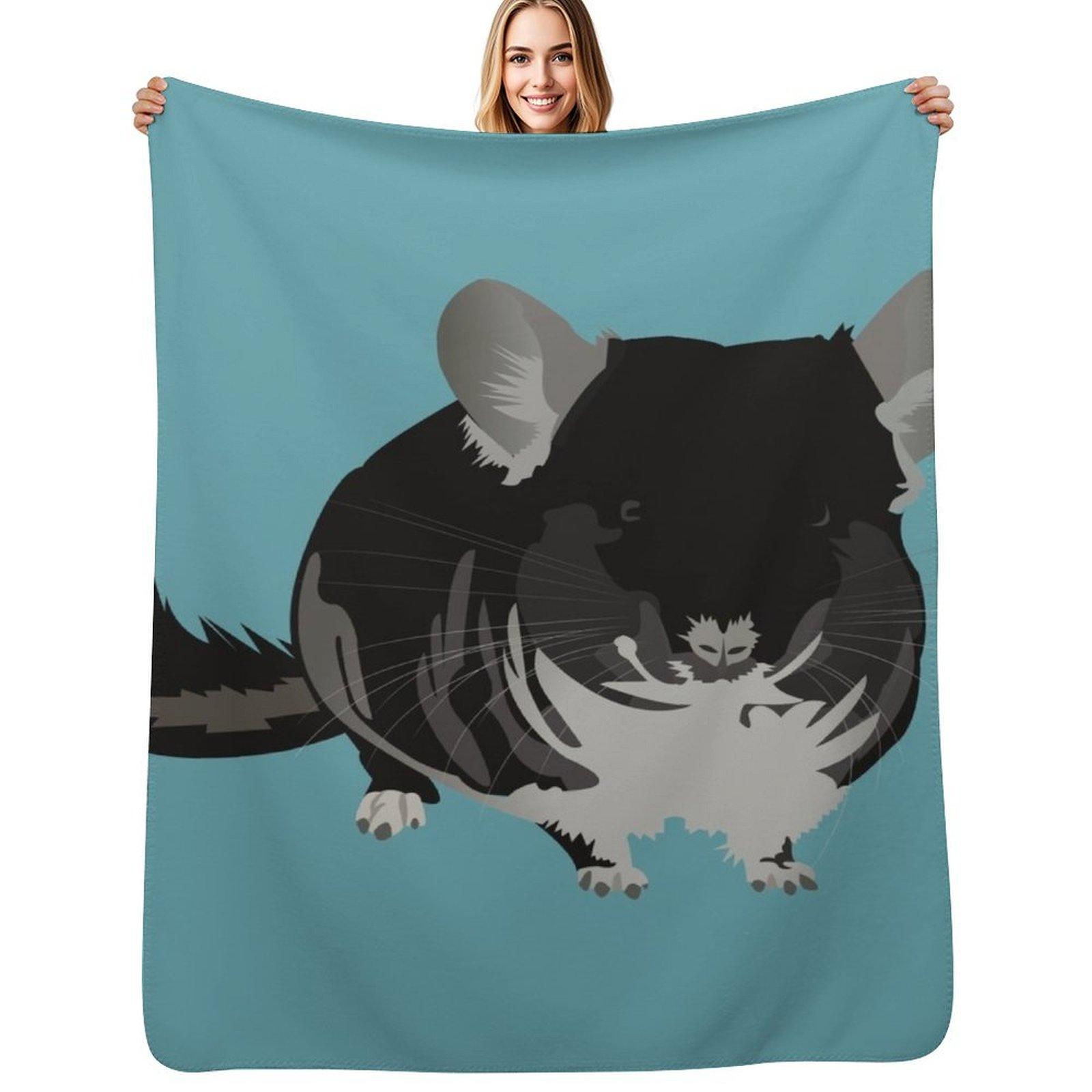 Leonardo the Chinchilla Throw Blanket Machine Washable Soft Warm Blanket Size: 75*100cm, Weight: 230 GSM